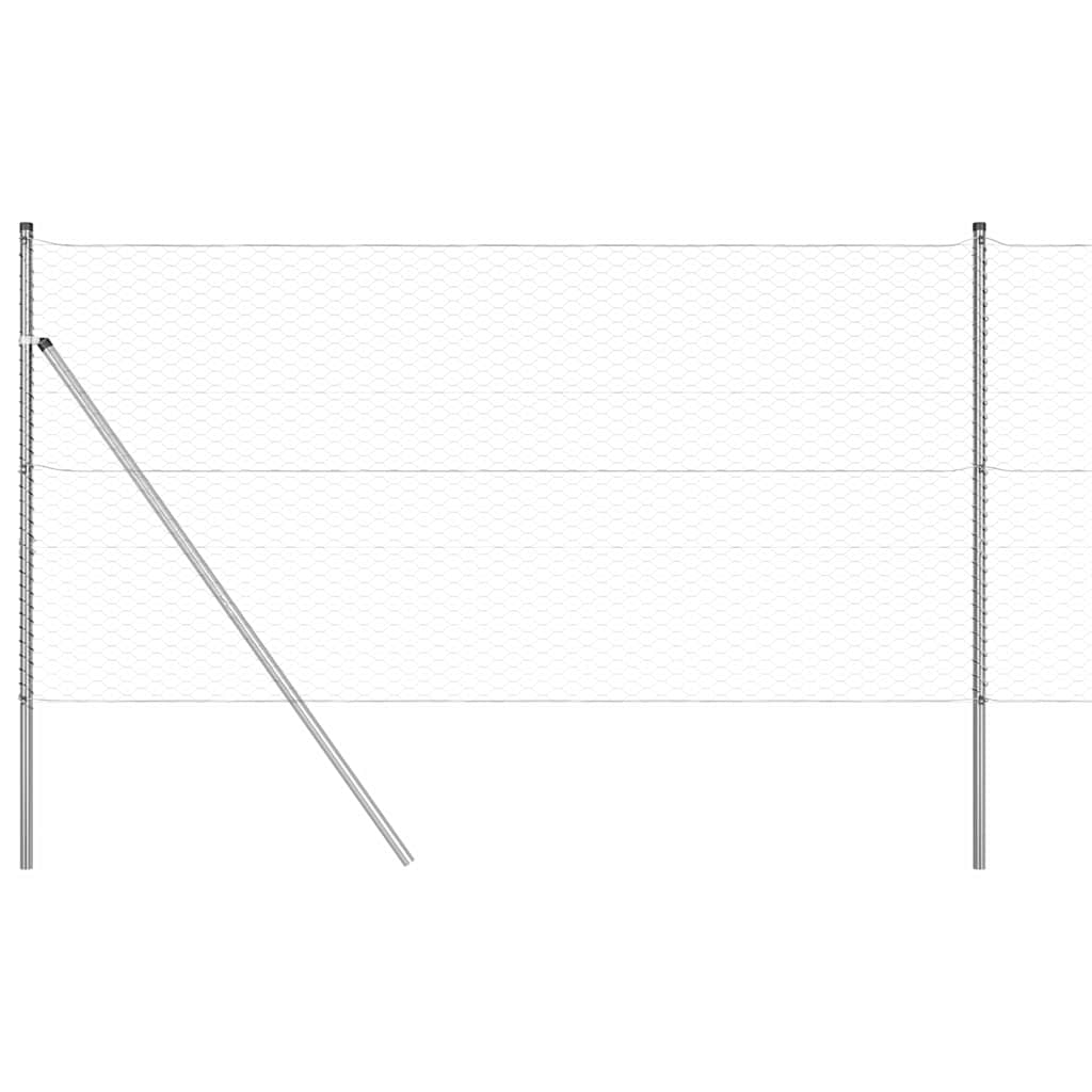 Tvora su stulpais Sidabro 1.4 x 50 m PVC dengtas plienas