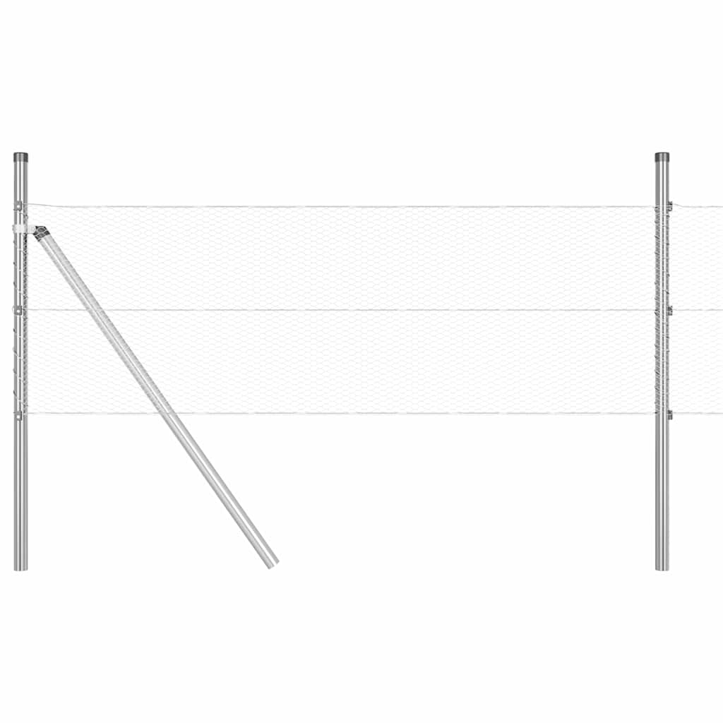 Tvora su stulpais Sidabro 0.8 x 100 m PVC dengtas plienas