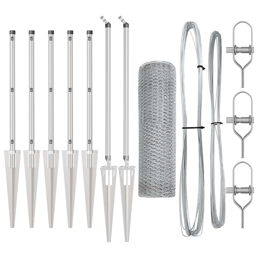 Hexagonal Fence with Post 10 x 0,5 m Galvanizuotas plienas