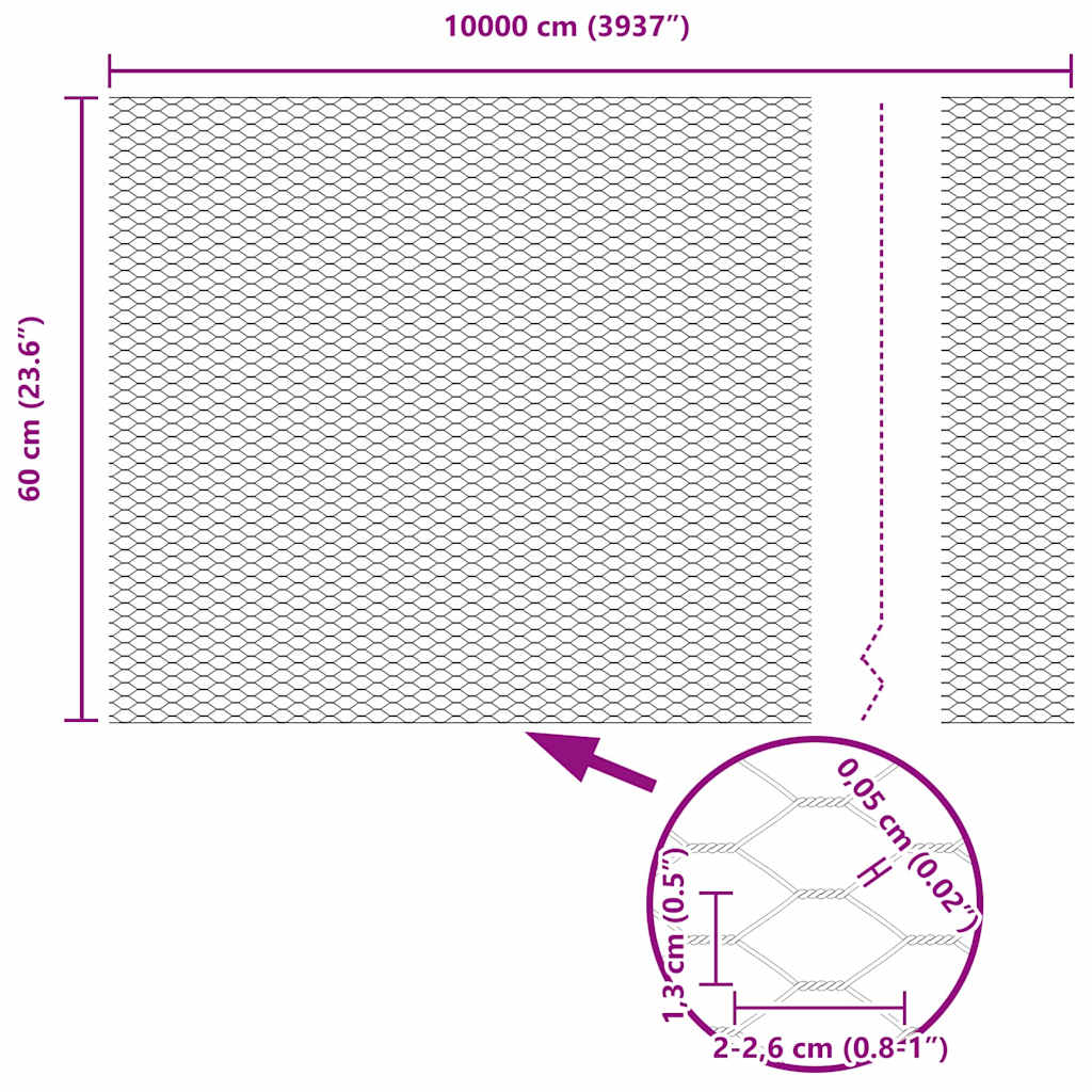 Hexagonal Fence with Post 100 x 0,6 m Galvanizuotas plienas