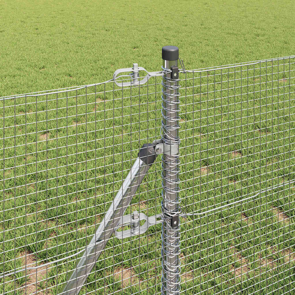 Fence with Posts Silver 0.5 x 10 m Steel