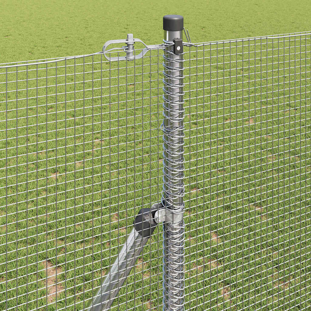 Fence with posts Silver 1.2 x 10 m Steel