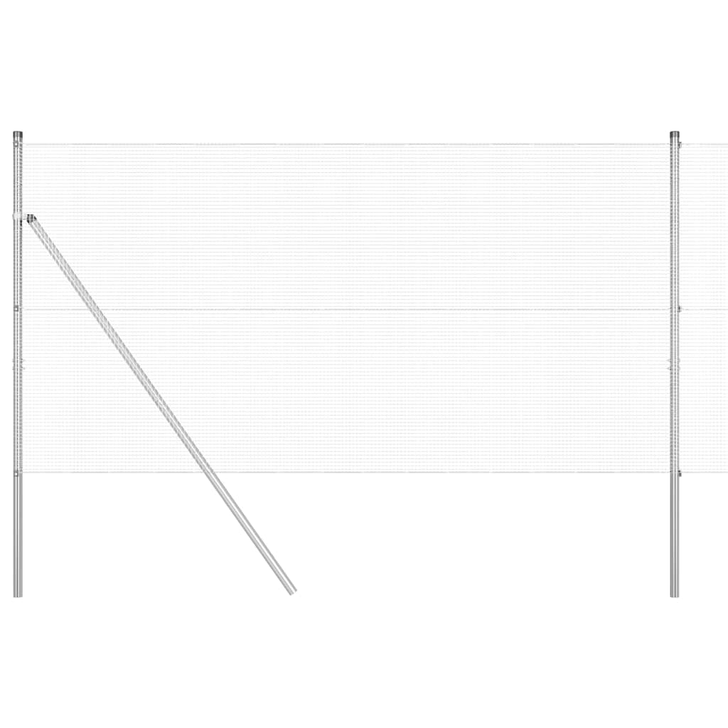 Fence with posts Silver 1.2 x 10 m Steel