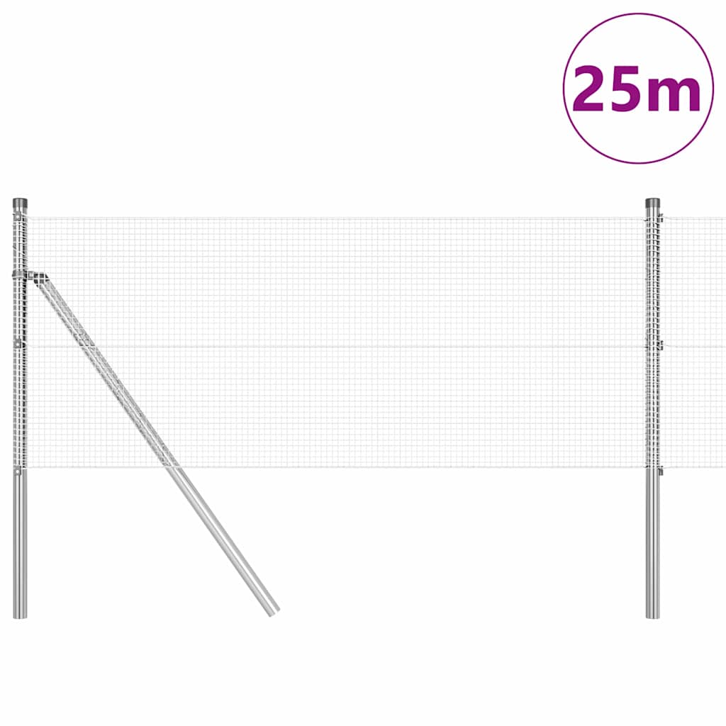 Tvora su stulpais Sidabro 0.8 x 25 m Plienas