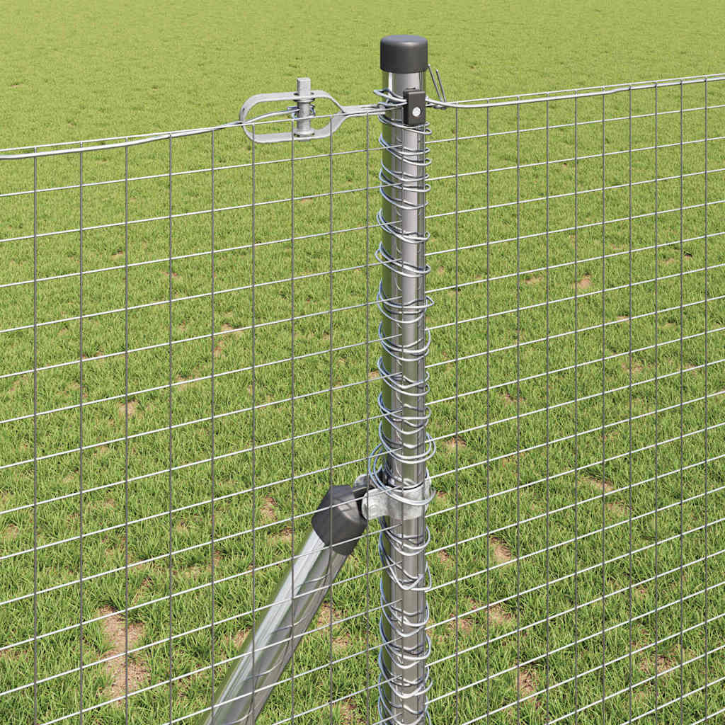 Fence with Posts Silver 1.4 x 25 m Steel
