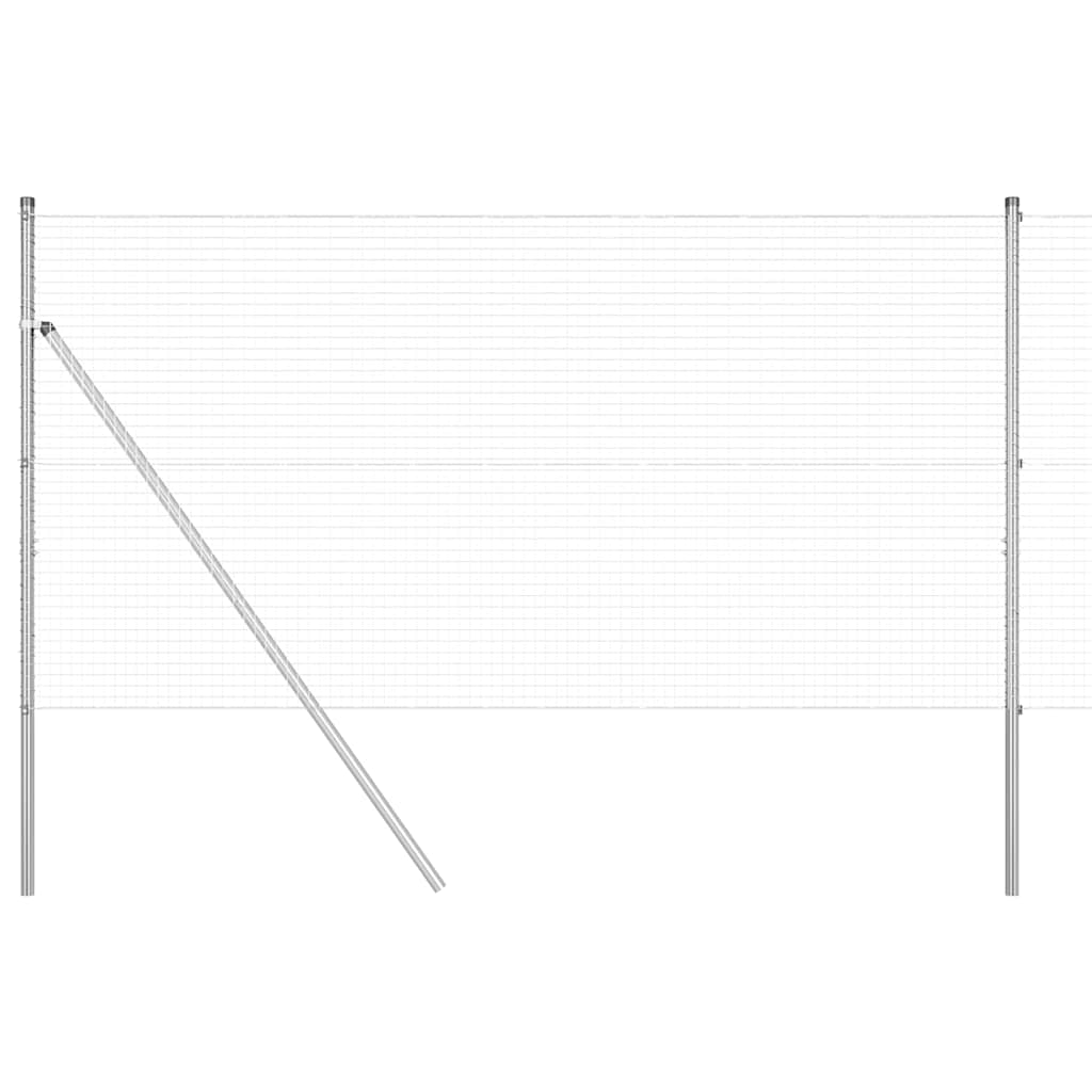 Fence with Posts Silver 1.4 x 25 m Steel