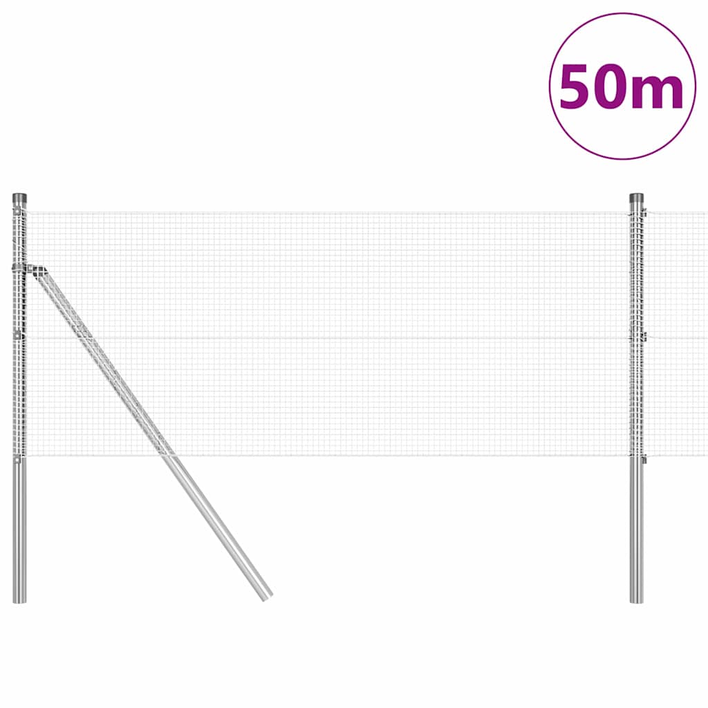 Tvora su stulpais Sidabro 0.4 x 50 m Plienas