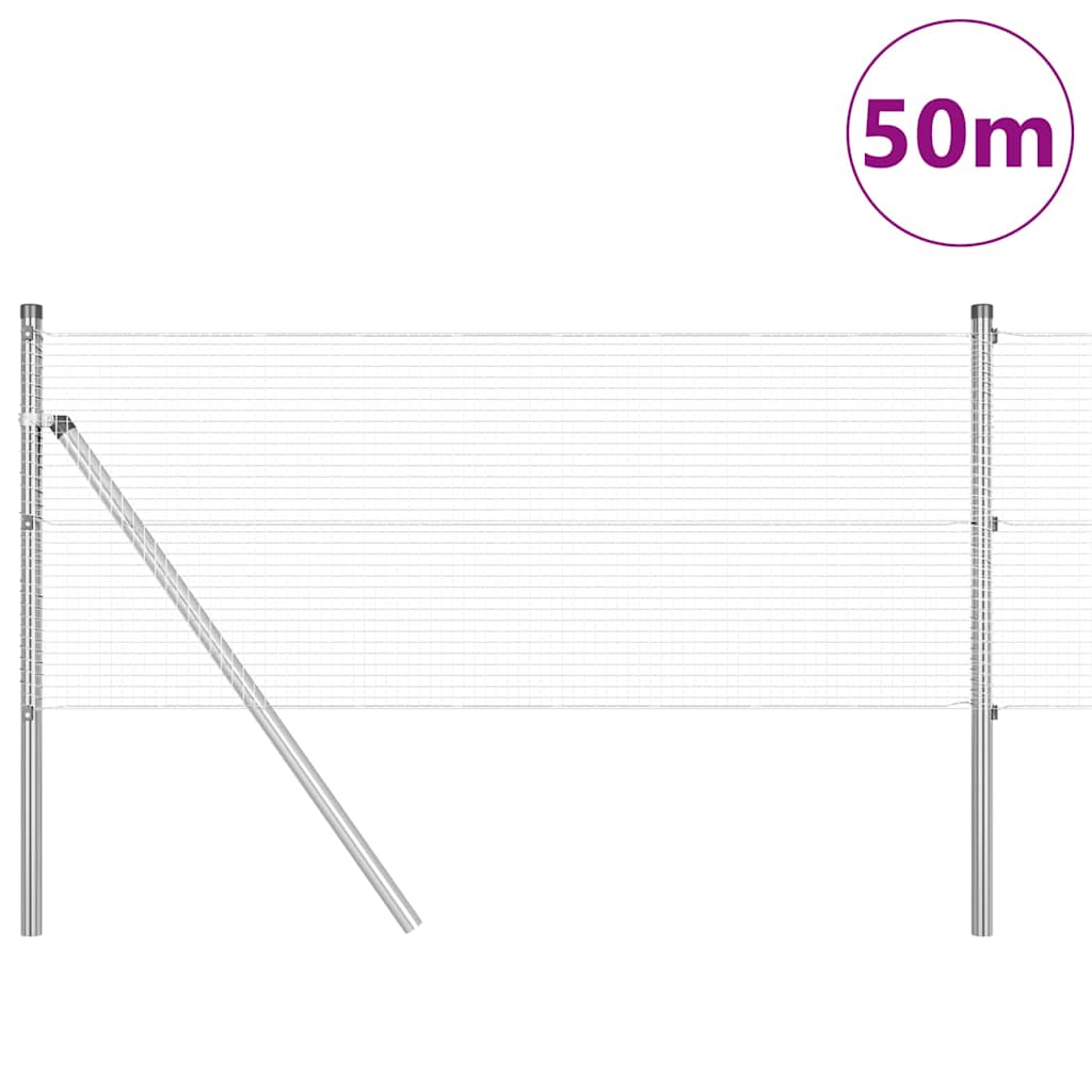 Tvora su stulpais Sidabro 0.5 x 50 m Plienas