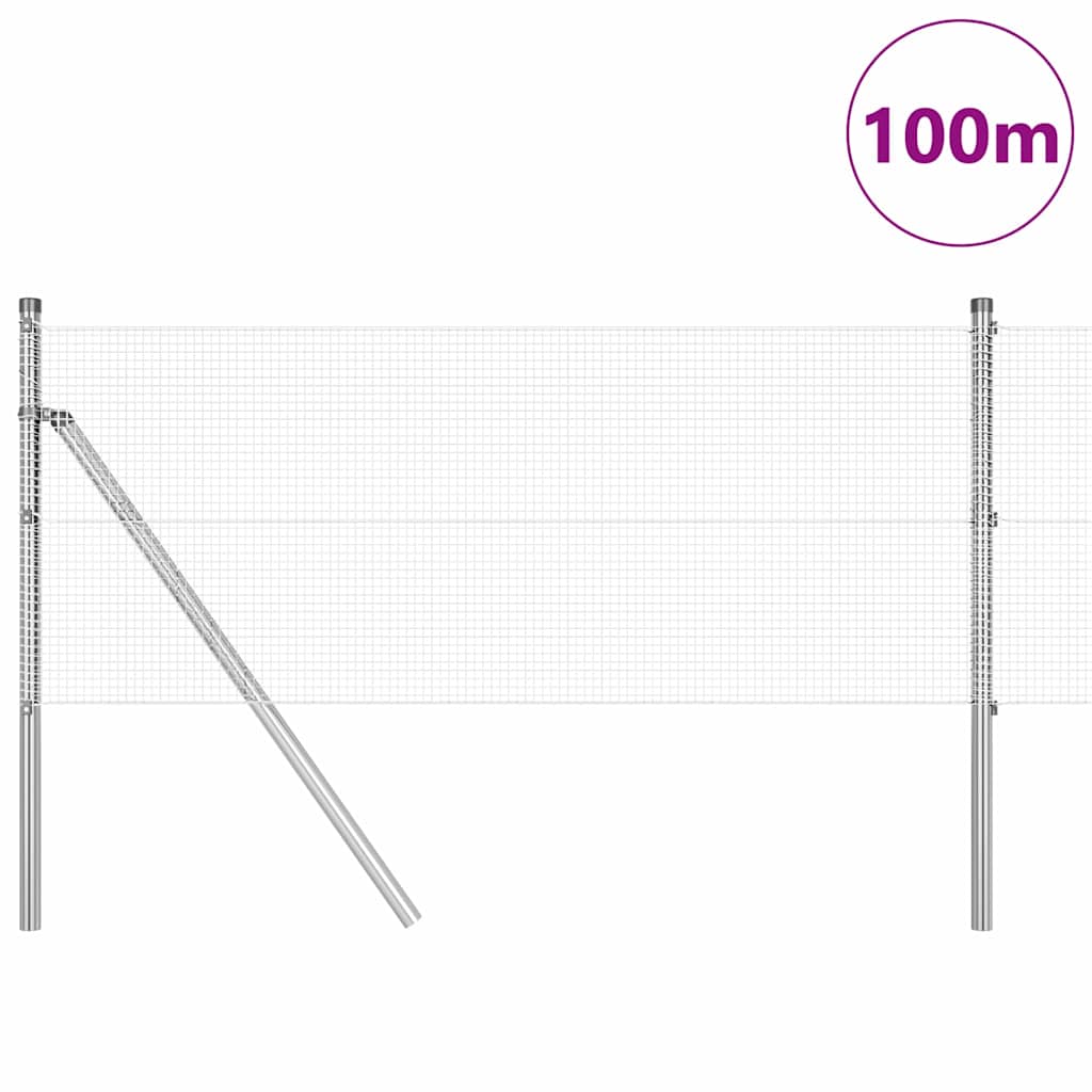 Tvora su stulpais Sidabro 0.5 x 100 m Plienas