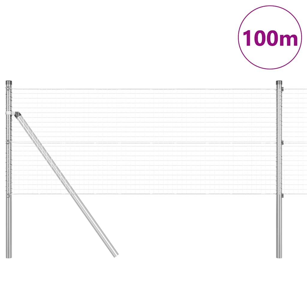 Žogs ar stabiem Sudraba 0.5 x 100 m Tērauds