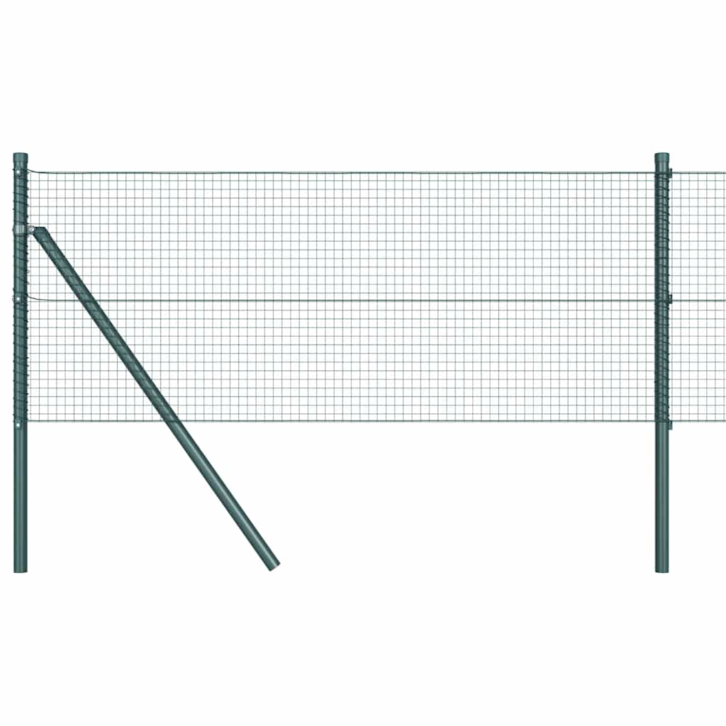 Fence with posts Green 0.6 x 10 m Steel