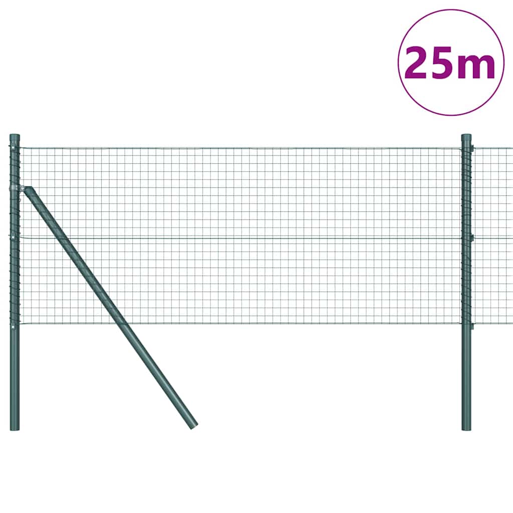 Tvora su stulpais Žalia 0.4 x 25 m Plienas