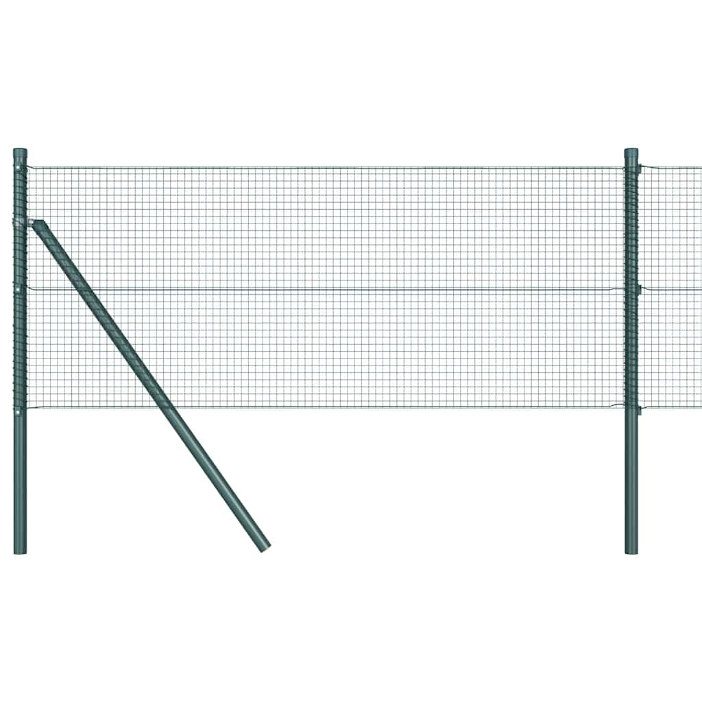 Fence with Posts Green 0.6 x 50 m Steel