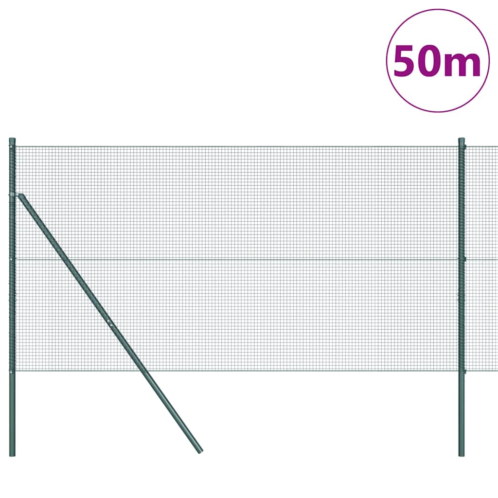 Žoga ar stabiem, zaļa, 1 x 50 m, tērauds