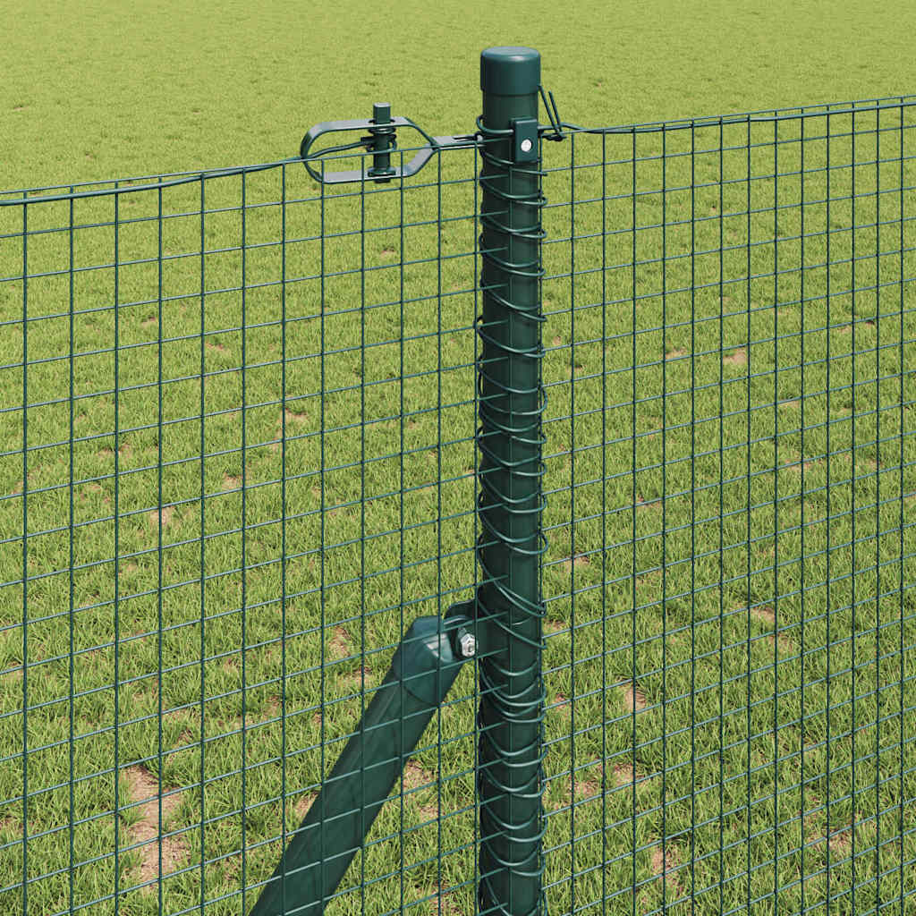 Fence with Posts Green 1.2 x 50 m Steel