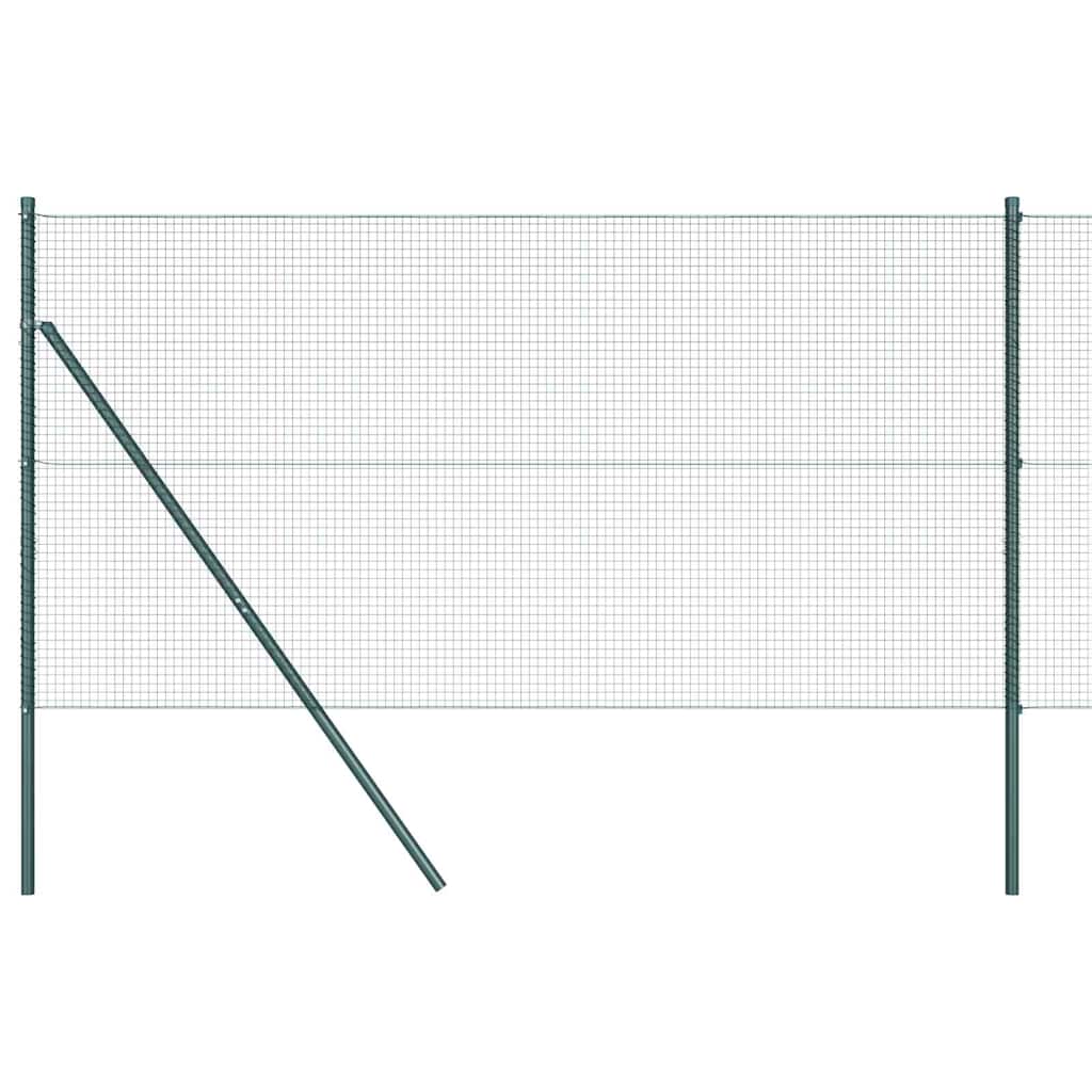 Fence with Posts Green 1.2 x 50 m Steel