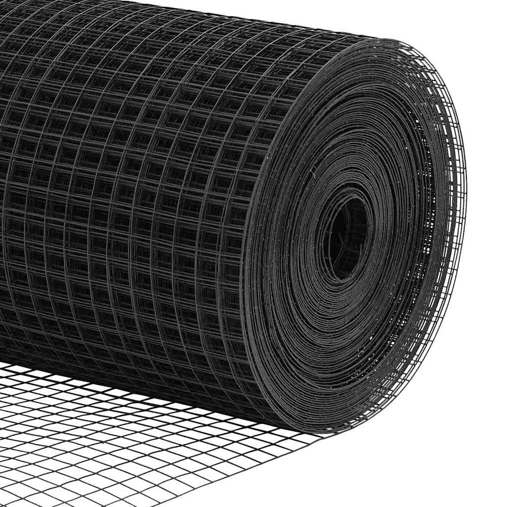 Fence with posts Grey 1.6 x 10 m Steel