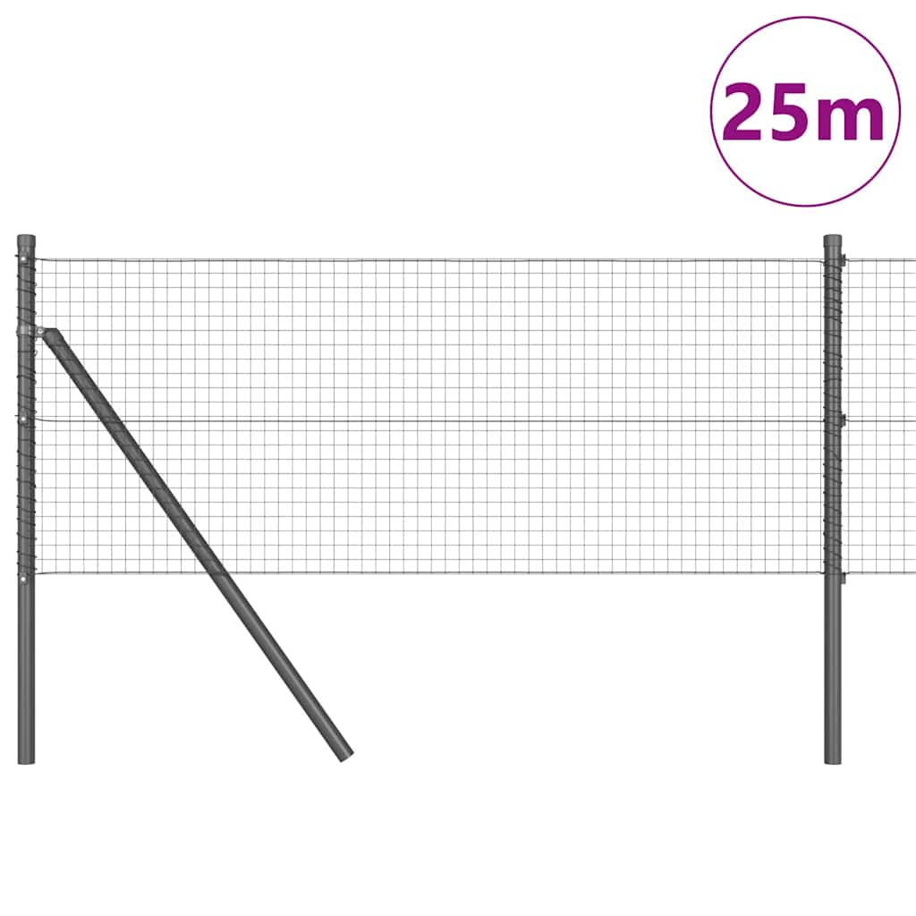 Žogu komplekts ar stabiem Pelēks 0.8 x 25 m Tērauds