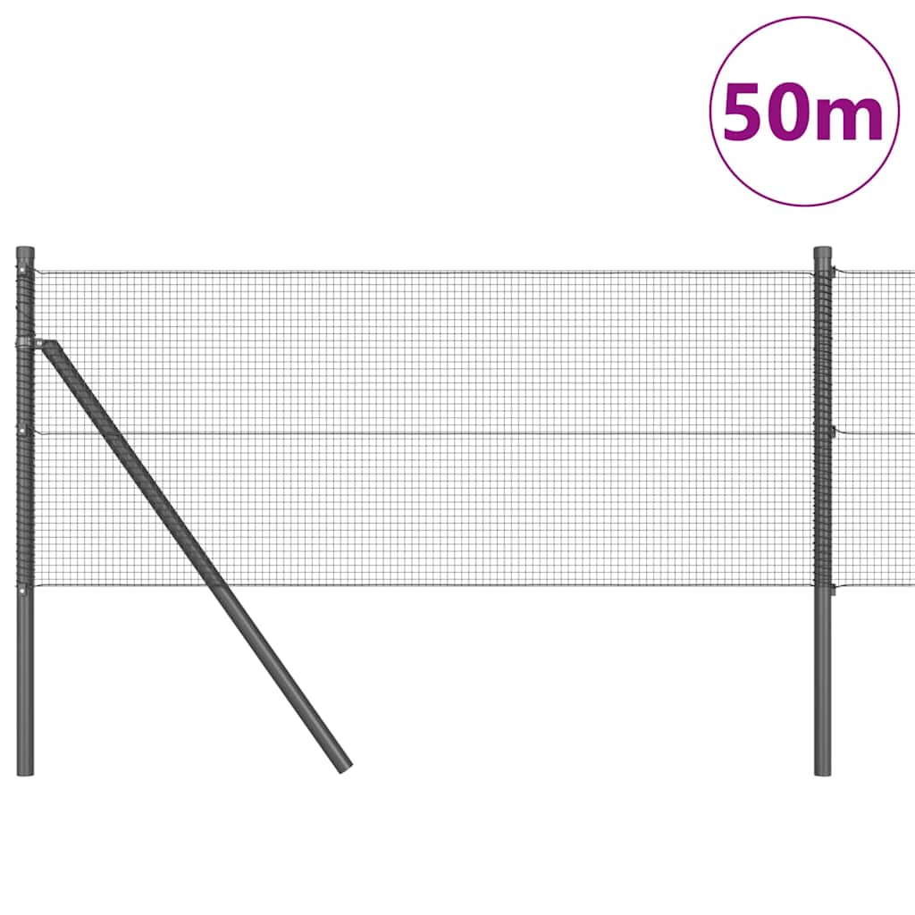 Žogu panelis ar stabiem Pelēks 0,5 x 50 m Tērauds