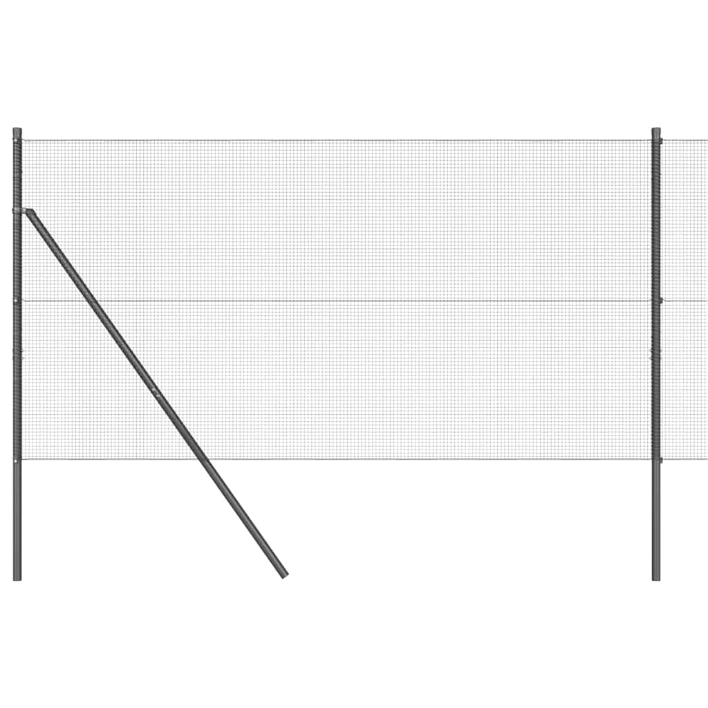 Fence with Posts Grey 1 x 50 m Steel