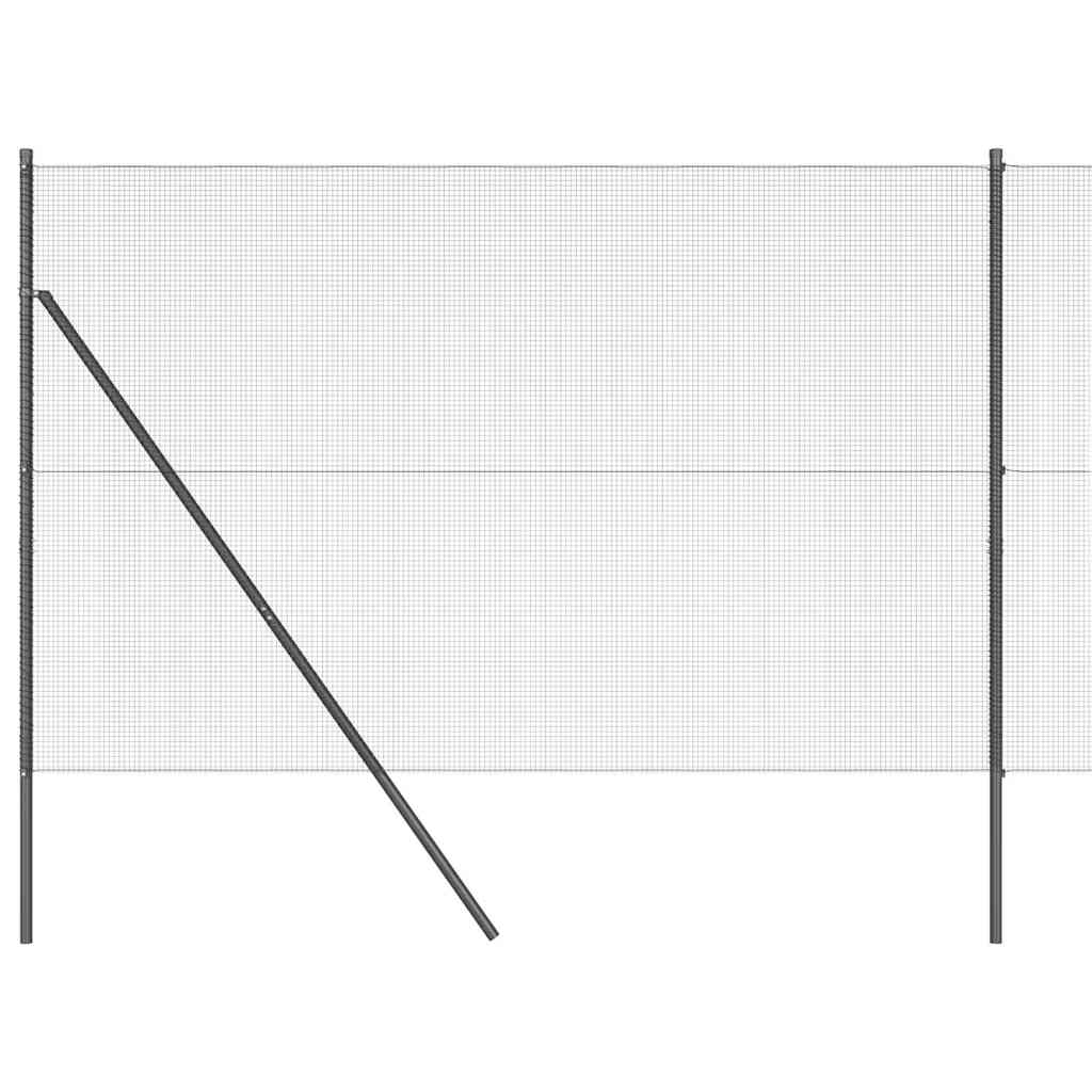 Fence with posts Grey 1.5 x 50 m Steel