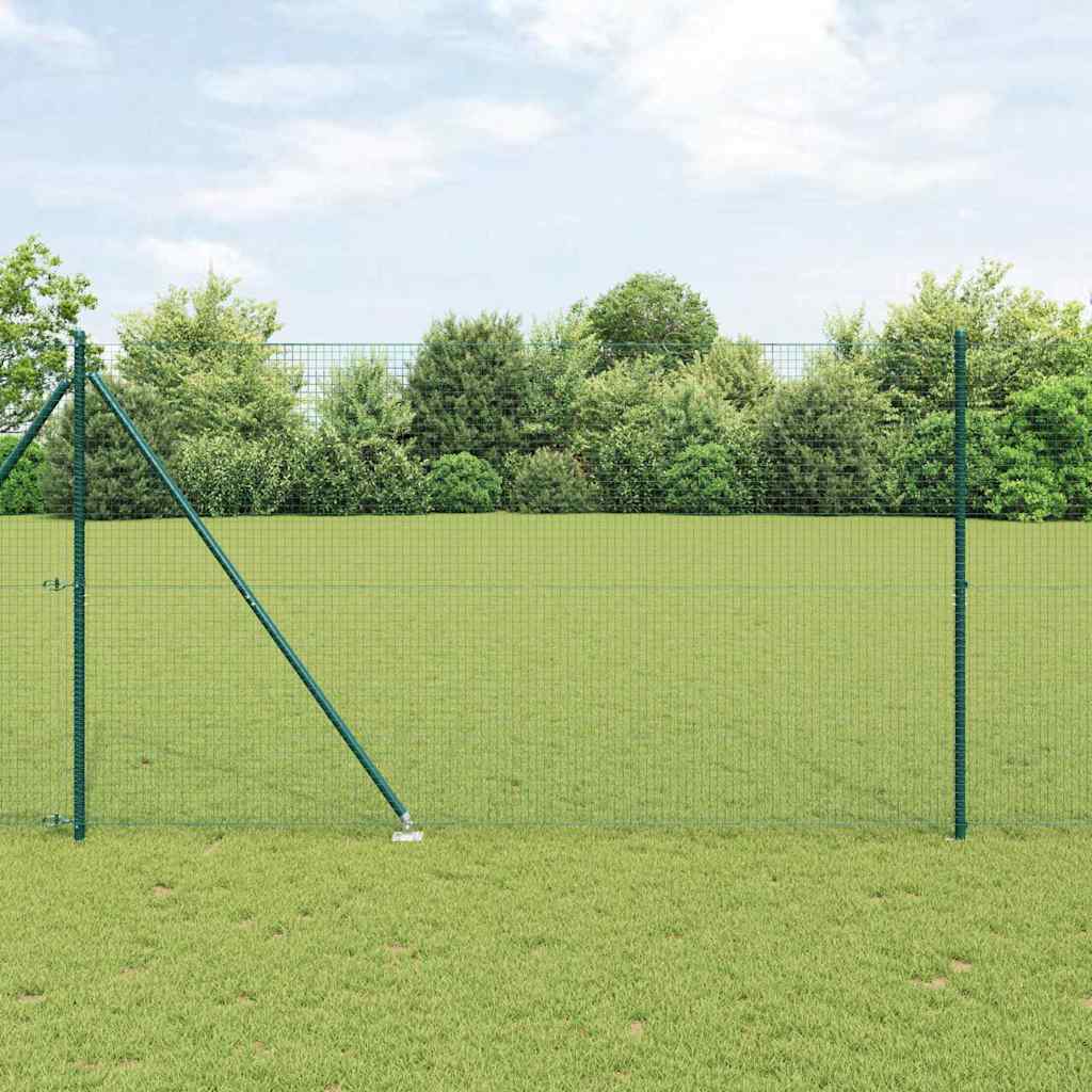 Suvirintas vielinis tvoras su smailiais galais 10 x 1,6 m Žalia