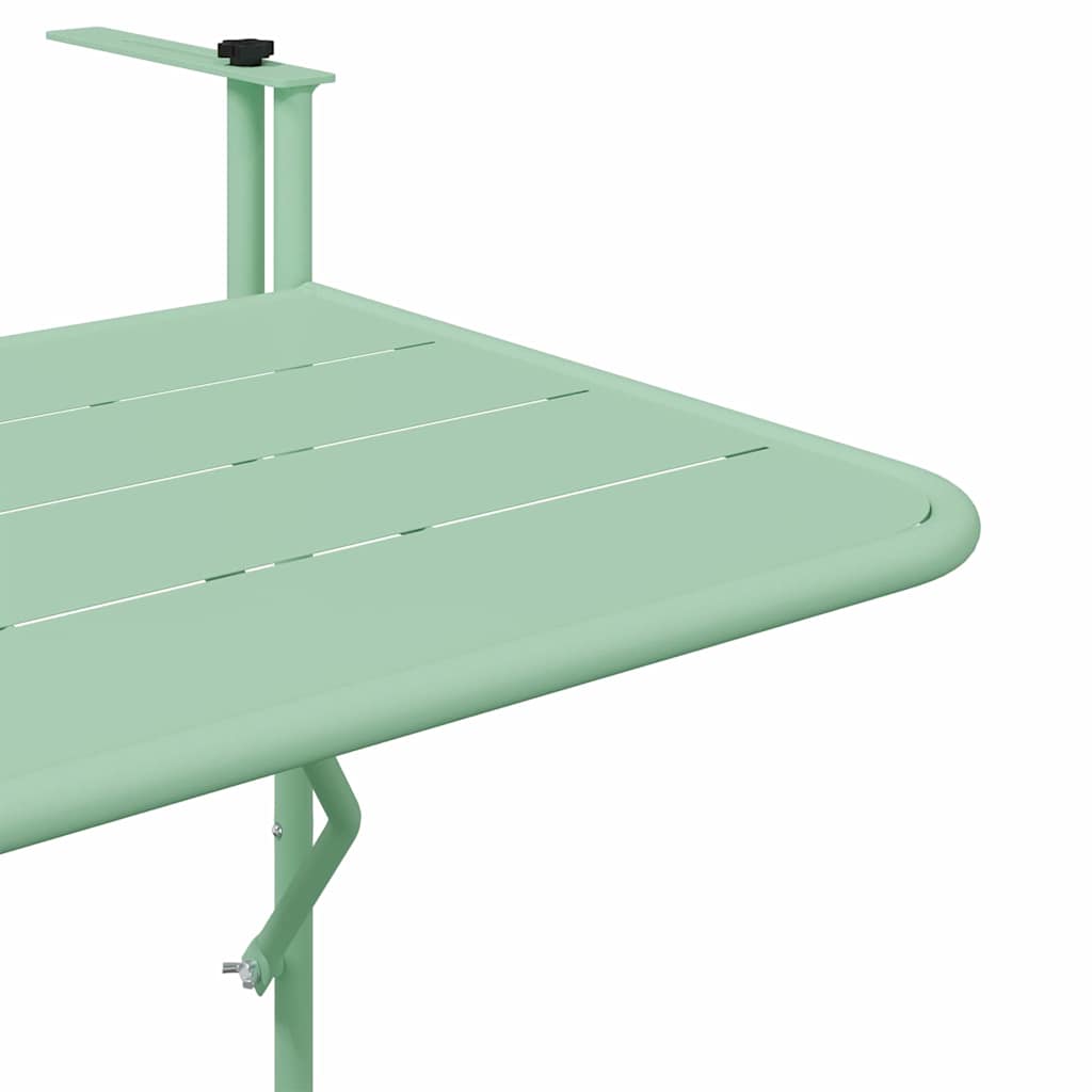 Kabantis balkono stalas Mėtų žalia 60 x 39 x 65 cm Plienas
