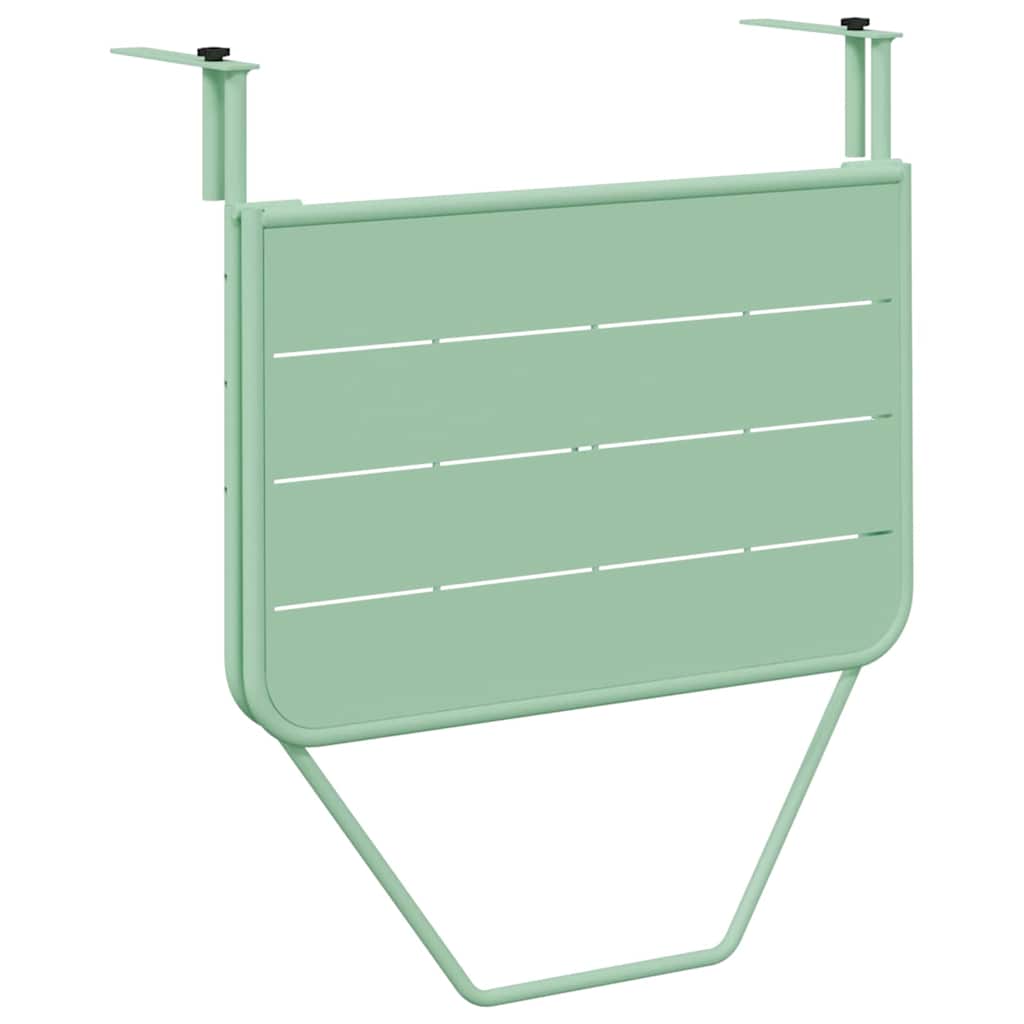Kabantis balkono stalas Mėtų žalia 60 x 39 x 65 cm Plienas