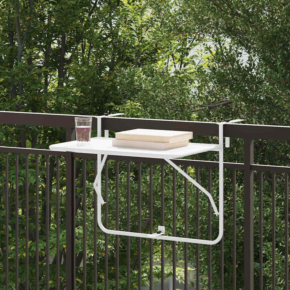Kabantis balkono stalas Balta 60 x 39 x 65 cm Plienas