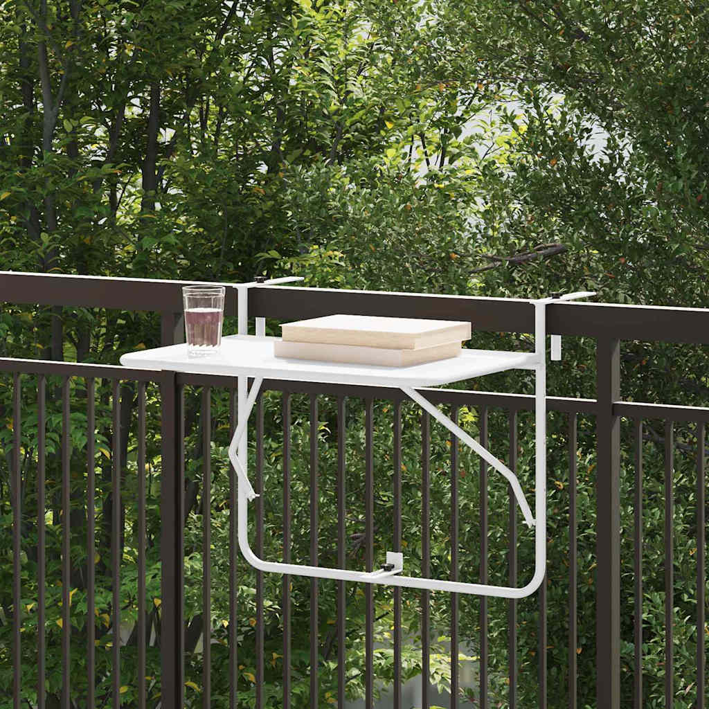 Kabantis balkono stalas Balta 60 x 39 x 65 cm Plienas