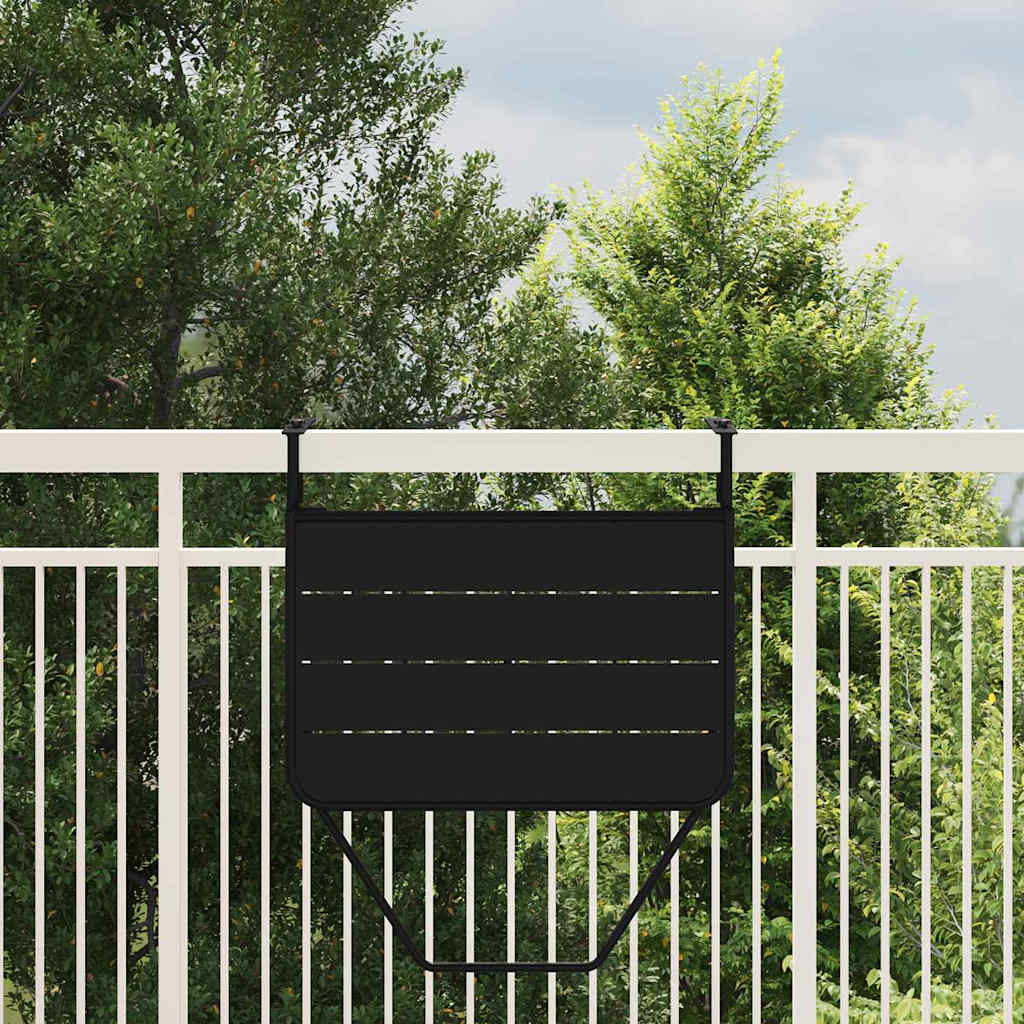 Kabantis balkono stalas Juoda 60 x 39 x 65 cm Plienas