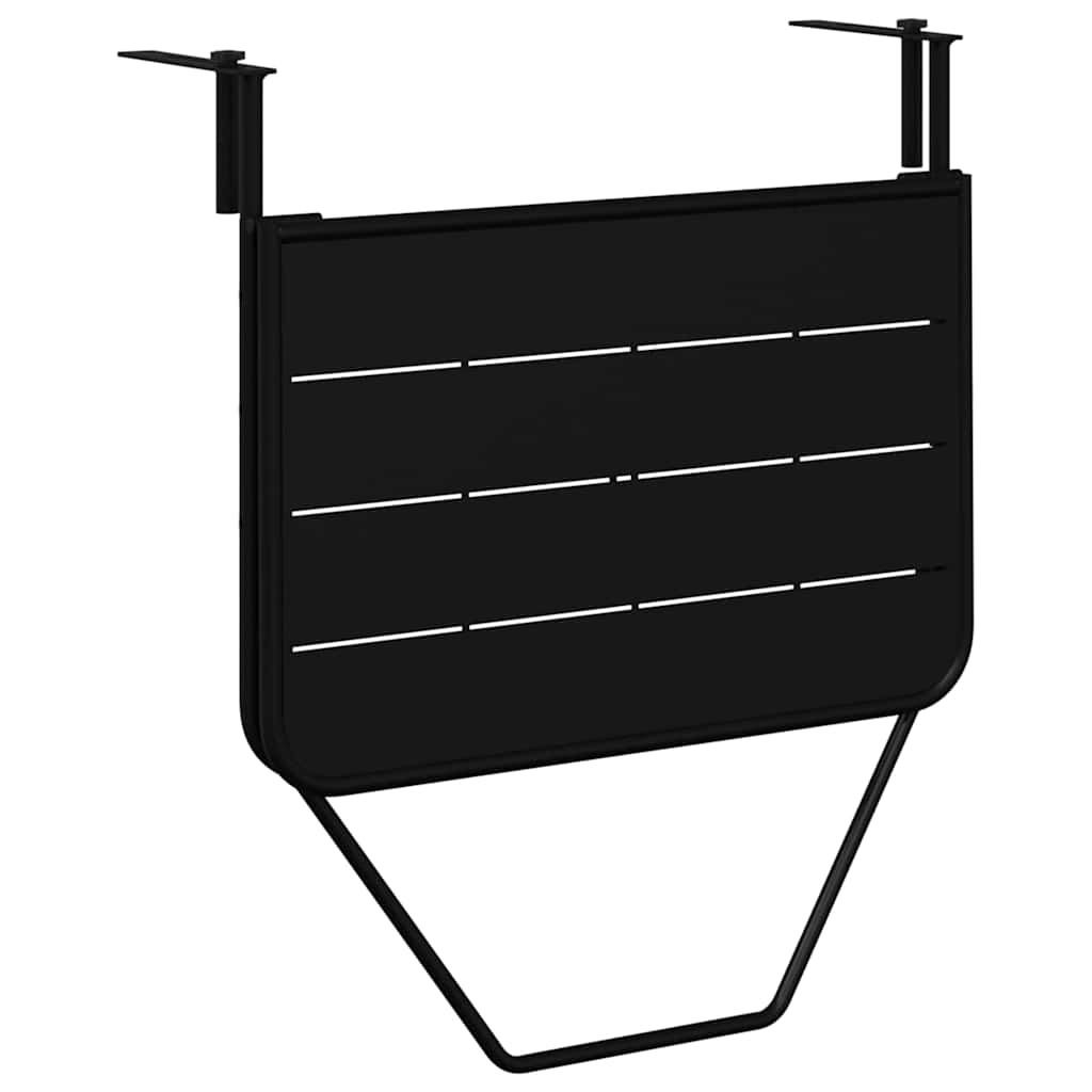 Kabantis balkono stalas Juoda 60 x 39 x 65 cm Plienas