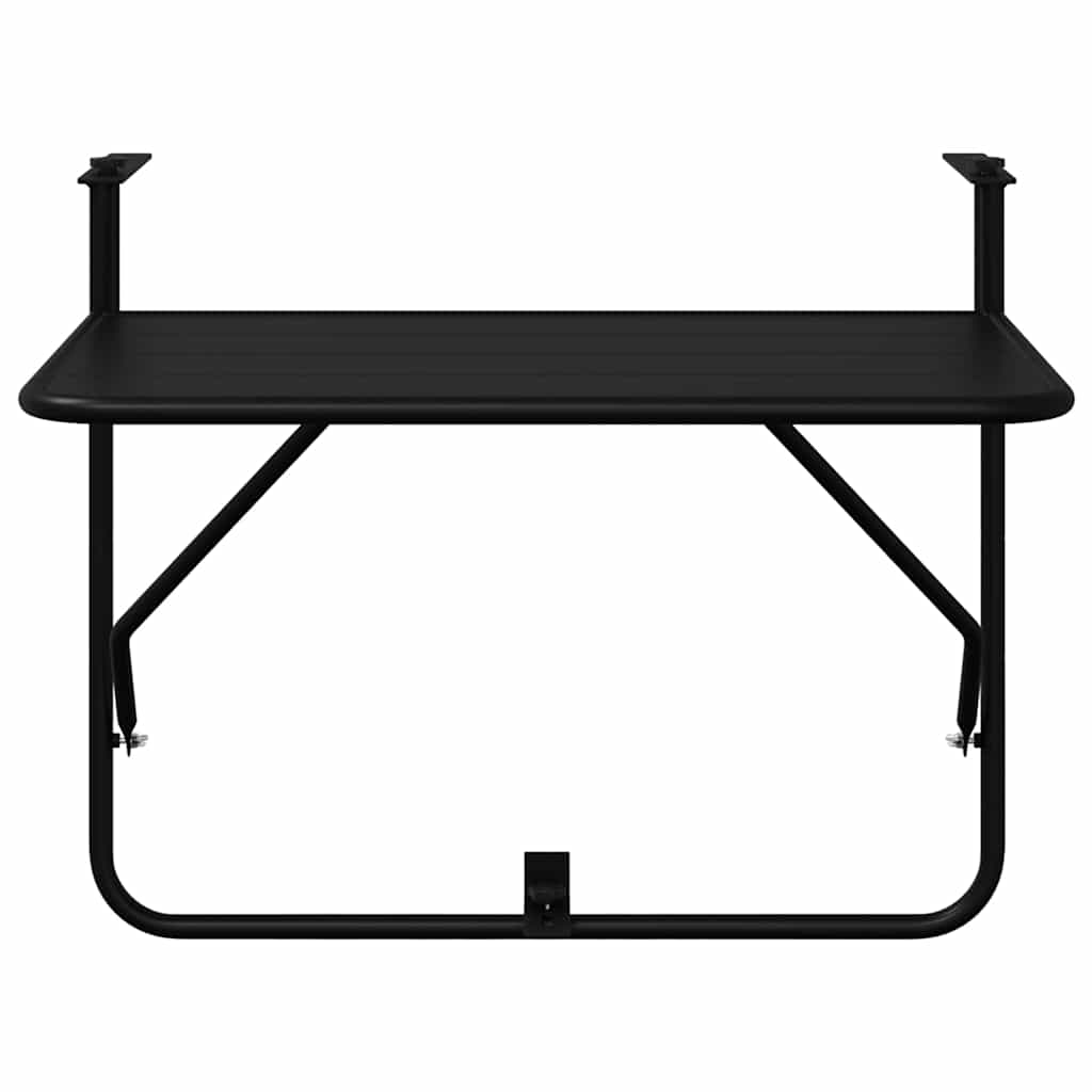 Kabantis balkono stalas Juoda 60 x 39 x 65 cm Plienas
