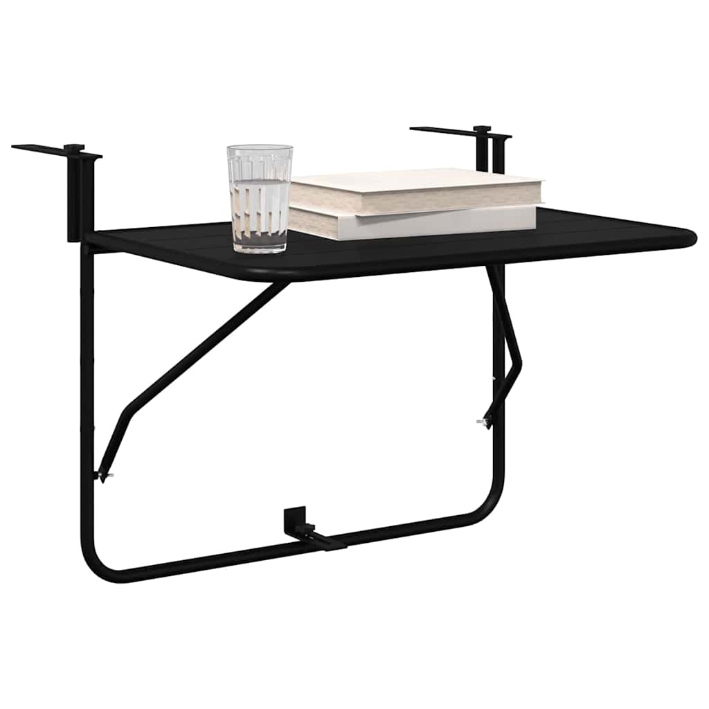 Kabantis balkono stalas Juoda 60 x 39 x 65 cm Plienas