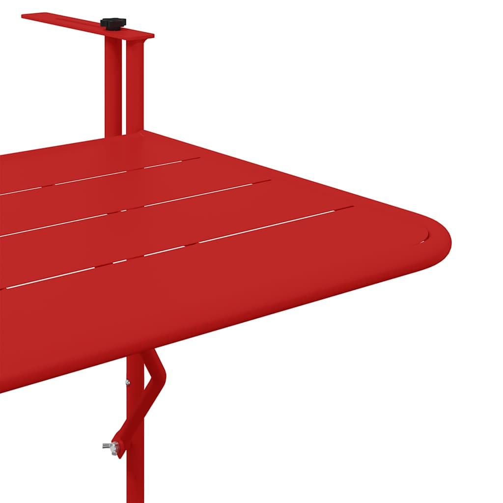 Kabantis balkono stalas Raudona 60 x 39 x 65 cm Plienas