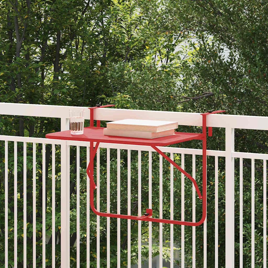 Kabantis balkono stalas Raudona 60 x 39 x 65 cm Plienas