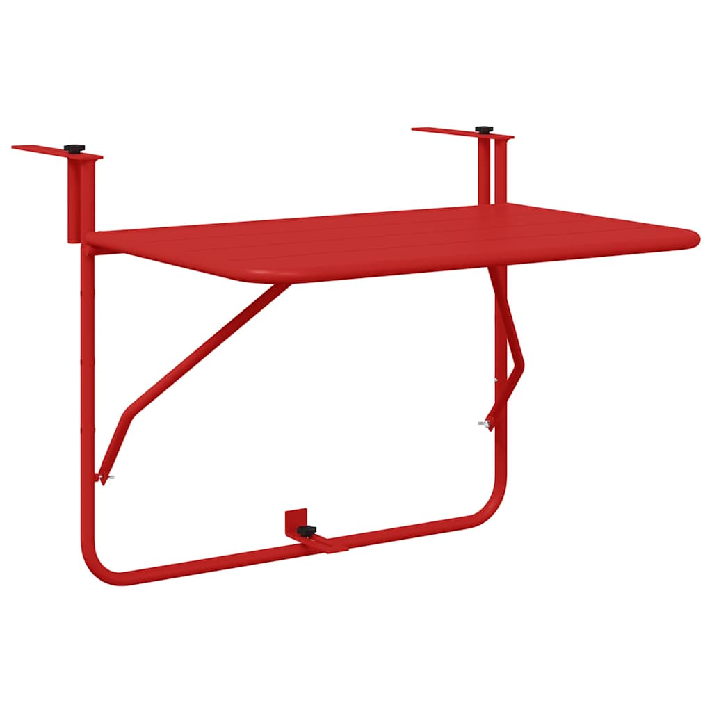 Kabantis balkono stalas Raudona 60 x 39 x 65 cm Plienas