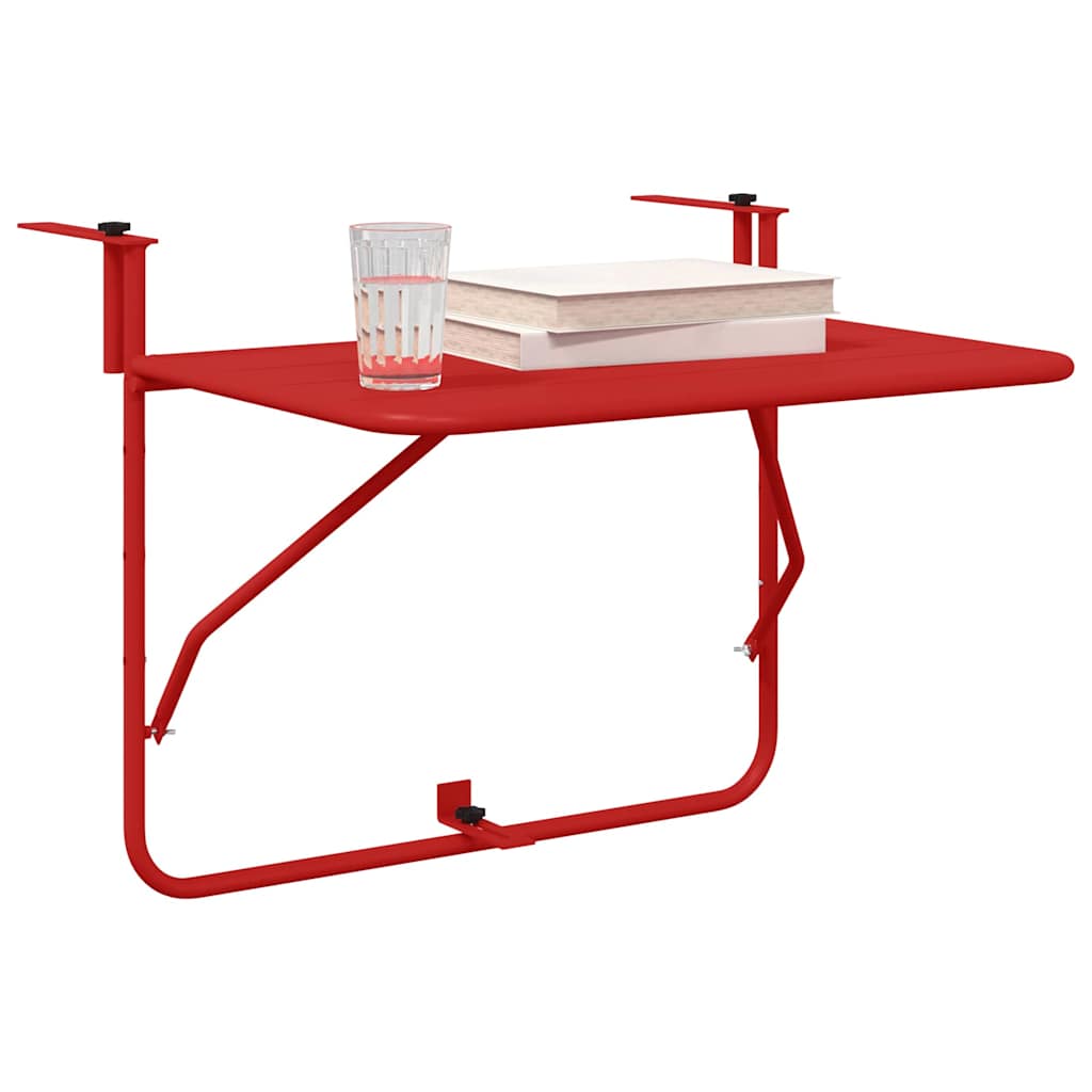 Kabantis balkono stalas Raudona 60 x 39 x 65 cm Plienas