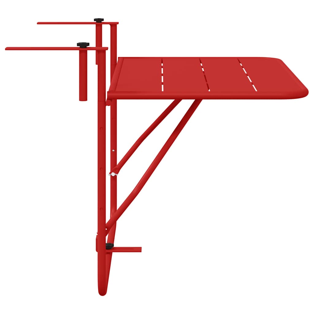 Kabantis balkono stalas Raudona 60 x 39 x 65 cm Plienas