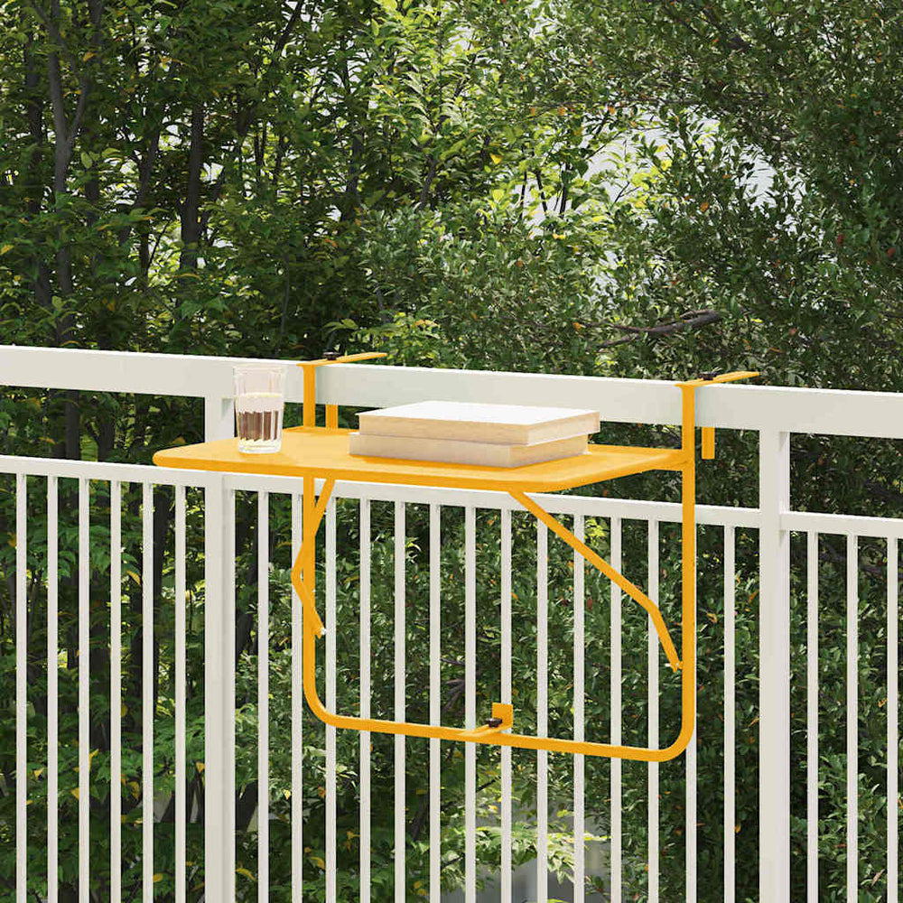 Kabantis balkono stalas Geltona 60 x 39 x 65 cm Plienas