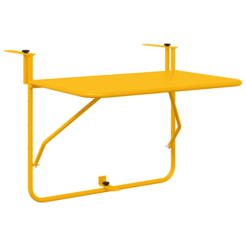 Kabantis balkono stalas Geltona 60 x 39 x 65 cm Plienas