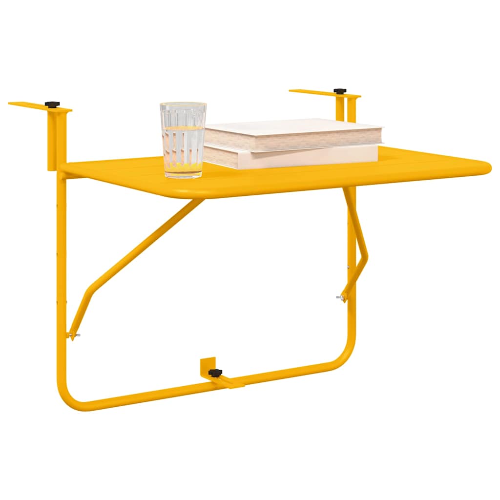 Kabantis balkono stalas Geltona 60 x 39 x 65 cm Plienas