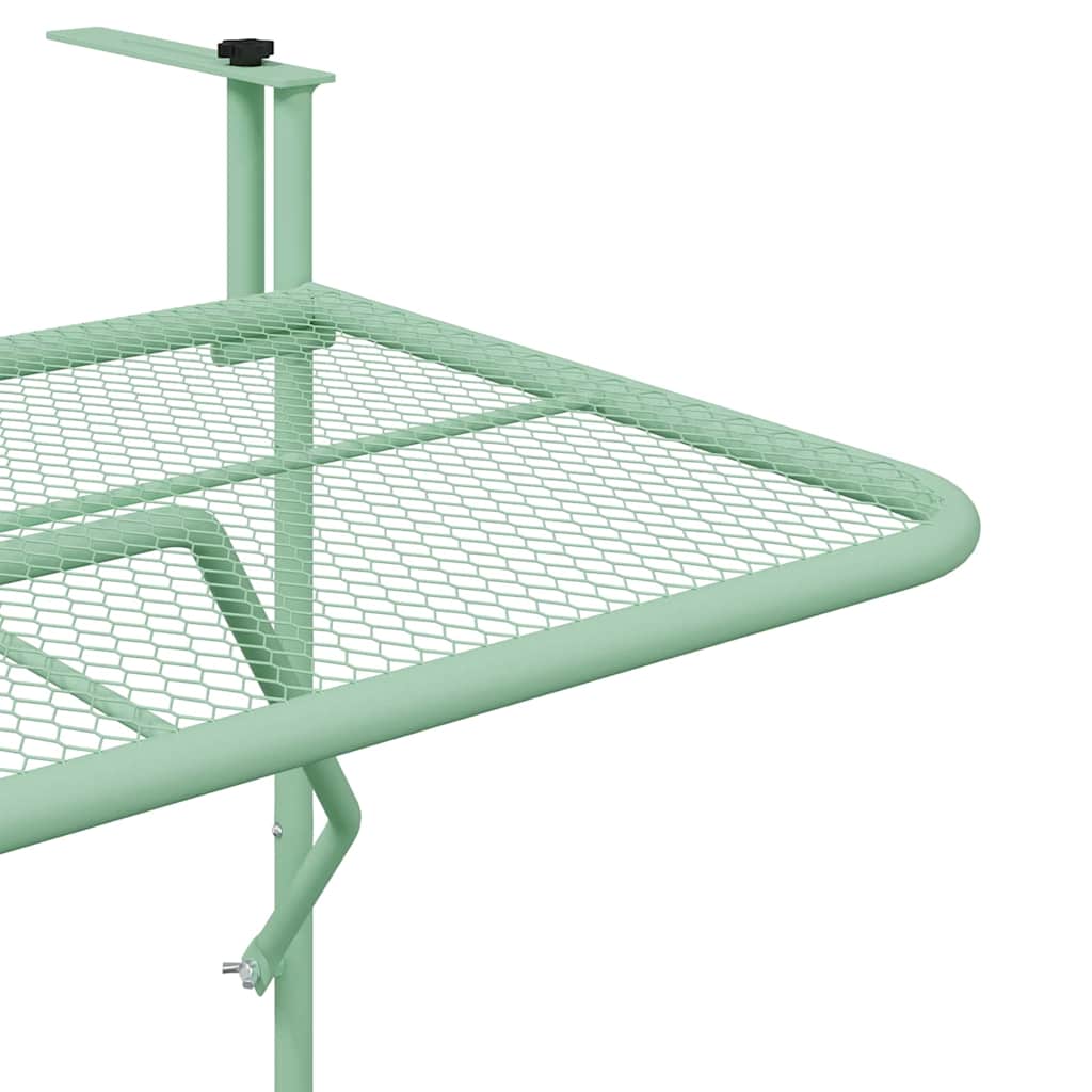 Kabantis balkono stalas Mėtinė žalia 60 x 39 x 65 cm Plienas