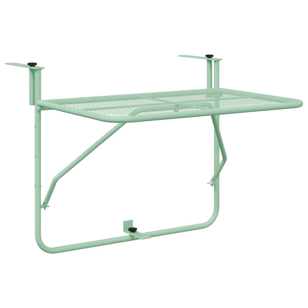 Kabantis balkono stalas Mėtinė žalia 60 x 39 x 65 cm Plienas