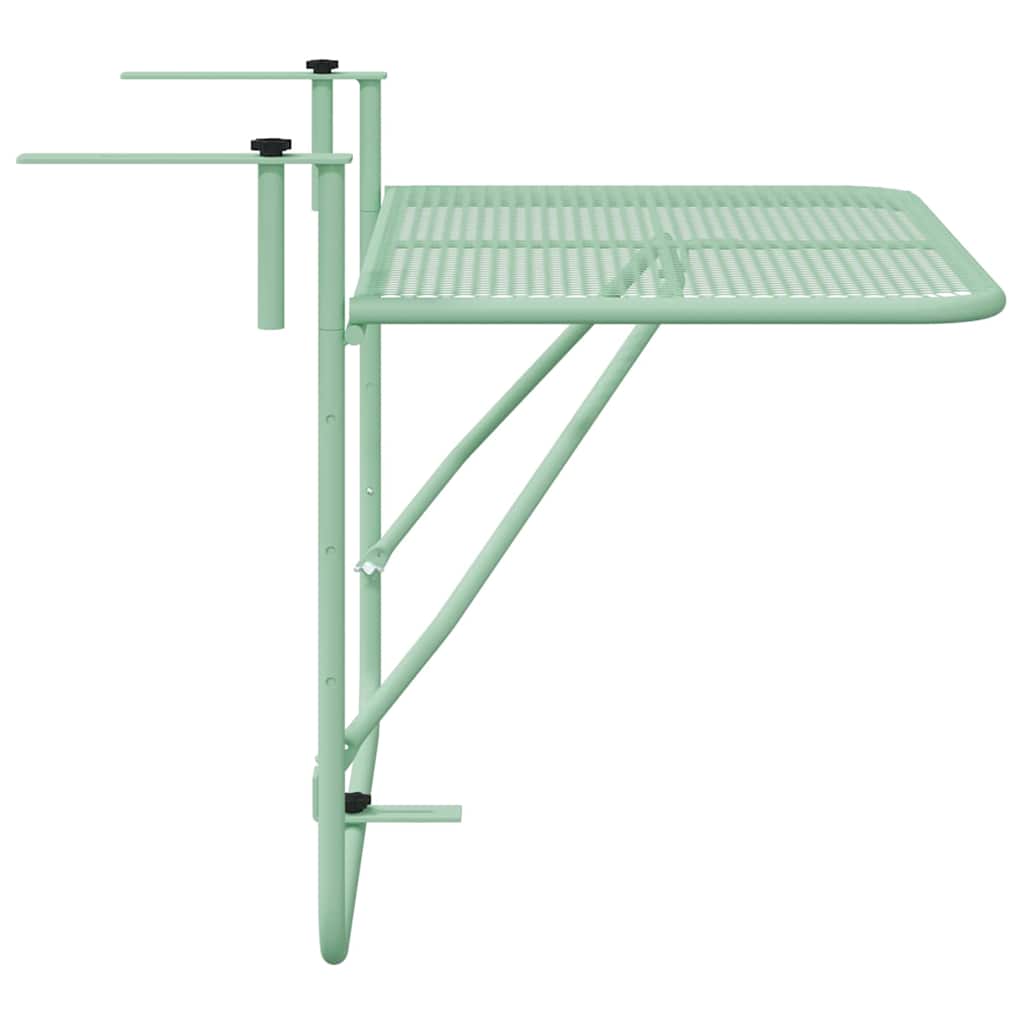 Kabantis balkono stalas Mėtinė žalia 60 x 39 x 65 cm Plienas