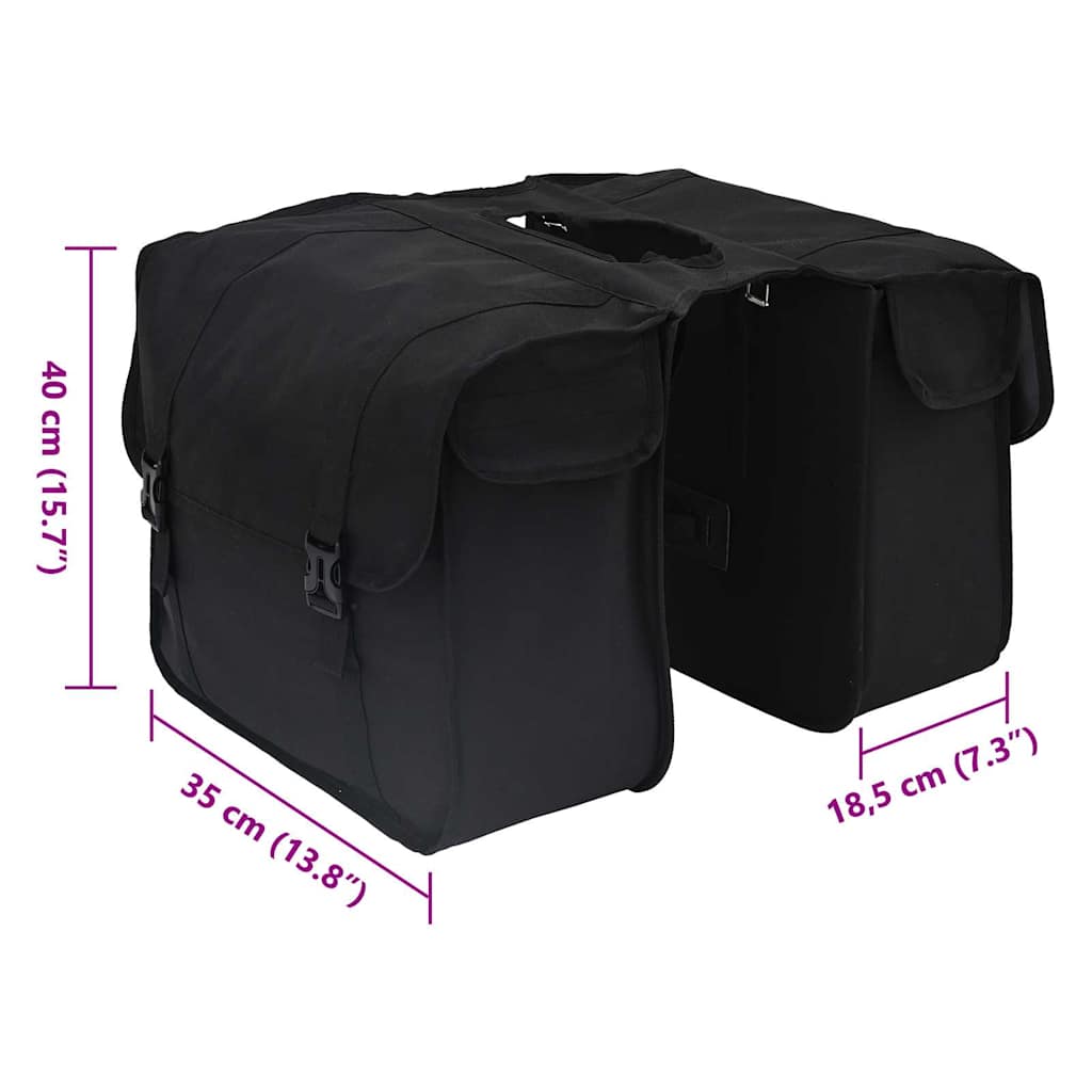 Bicycle Basket Black 40 x 18.5 x 35 cm Polyester