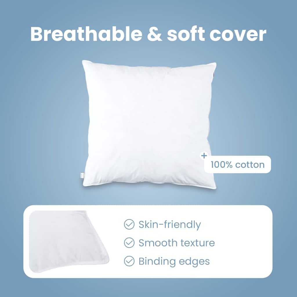 Pillow with Pillowcase 2 pcs White 50 x 50 cm Feather