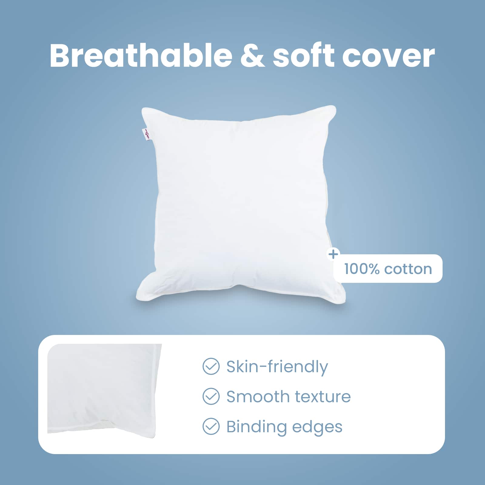 Cushion with cover 2 pcs White 40 x 40 cm Cotton