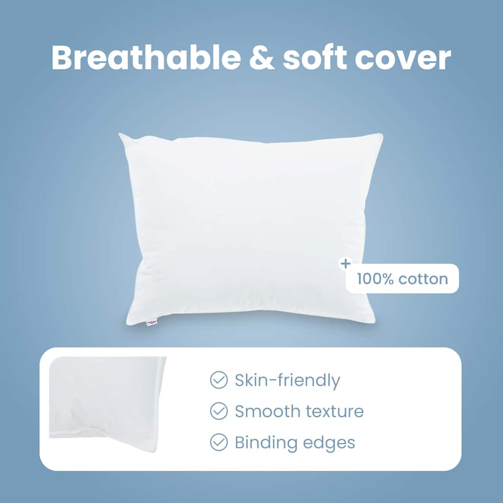 Pillow with pillowcase 2 pcs White 40 x 60 cm Cotton