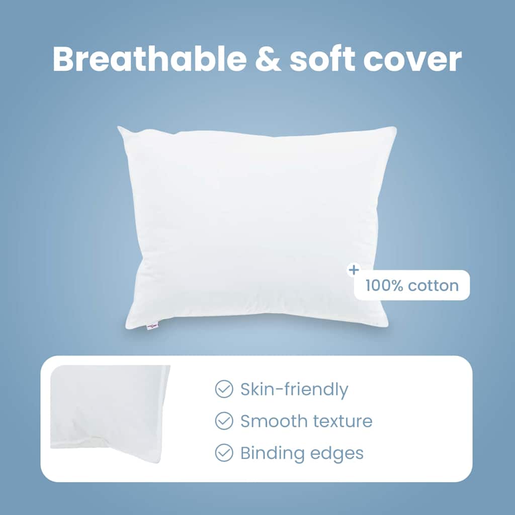 Pillows 2 pcs White 60 x 80 cm 130gsm 100% cotton